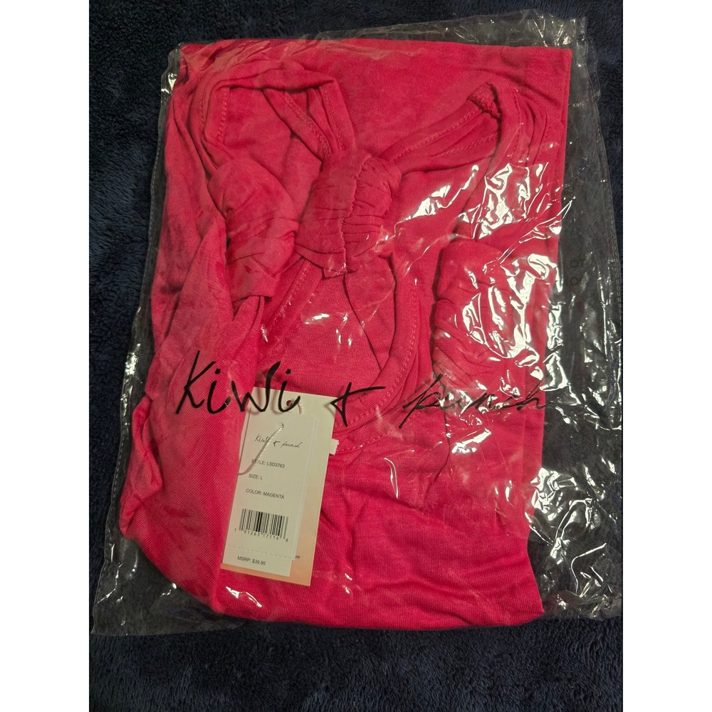 NWT! Kiwi + Punch Magenta Knotted Racerback Dress Womens Large